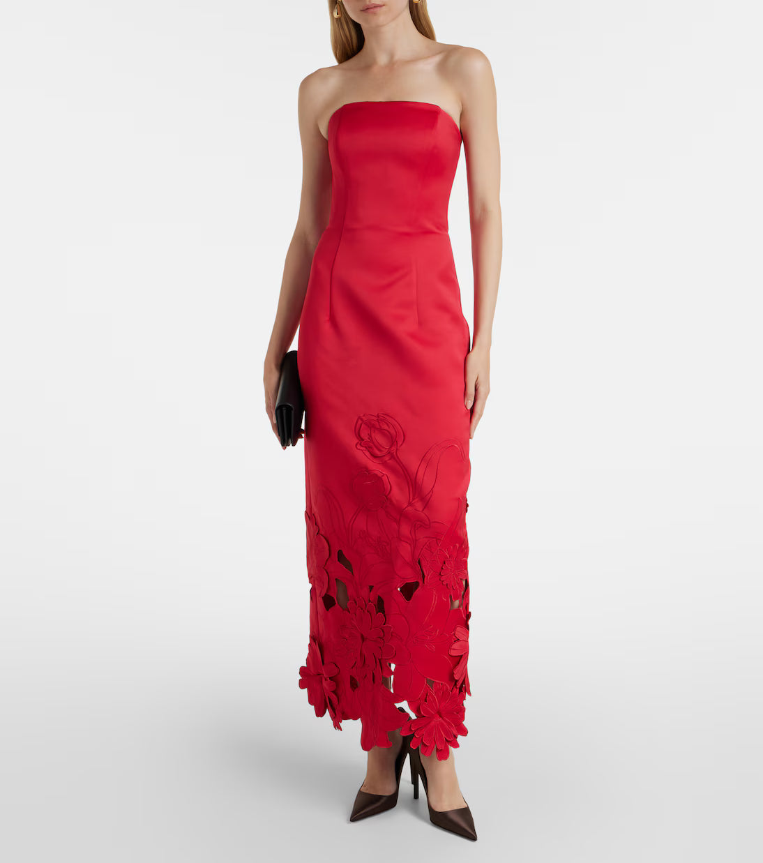 LEO LIN Rayna Appliqué Bustier Maxi Dress - Rosa