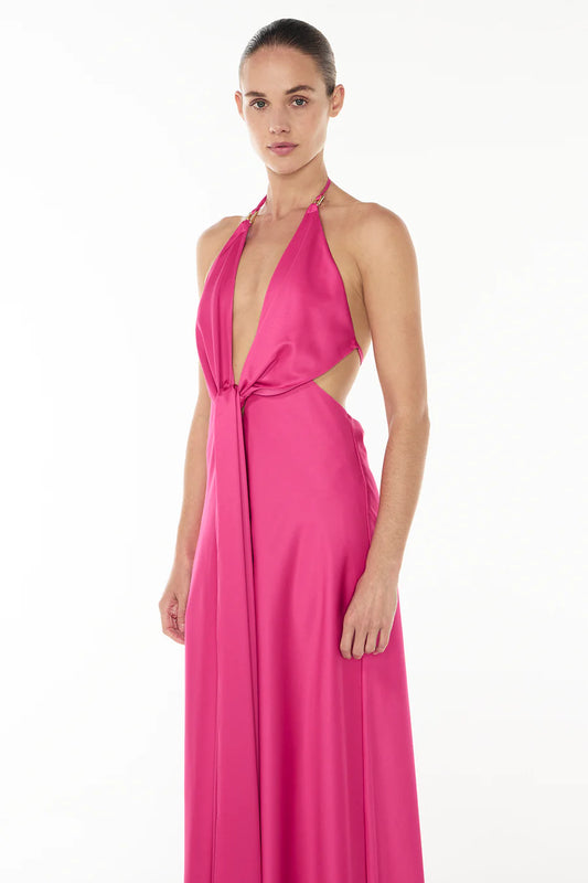 Evening Trance Slip Dress in Fuchsia by Manning Cartell