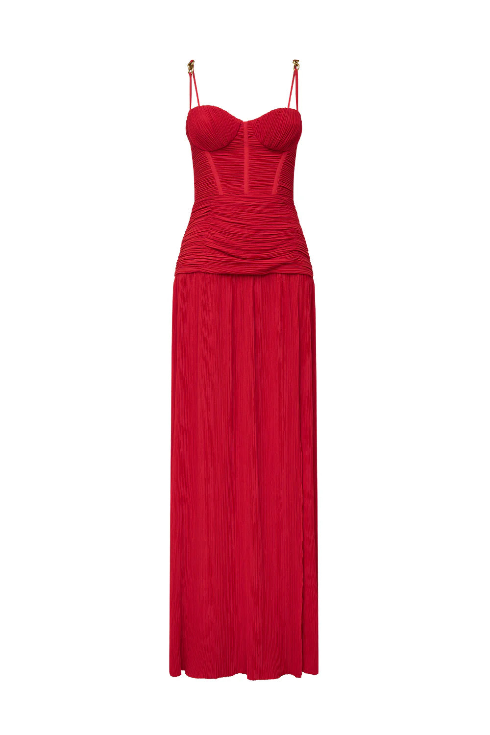 Double Time Plea Dress in Red by Manning Cartell