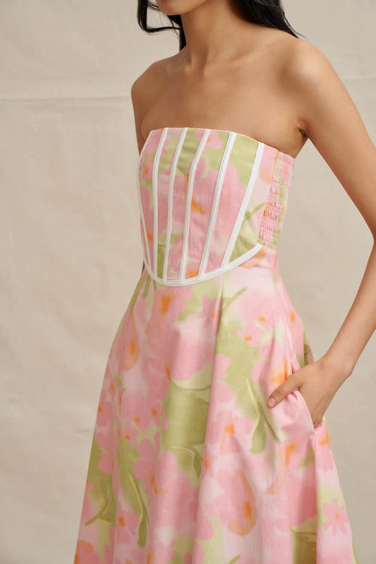 Azalia Floral Strapless Dress by By Johnny