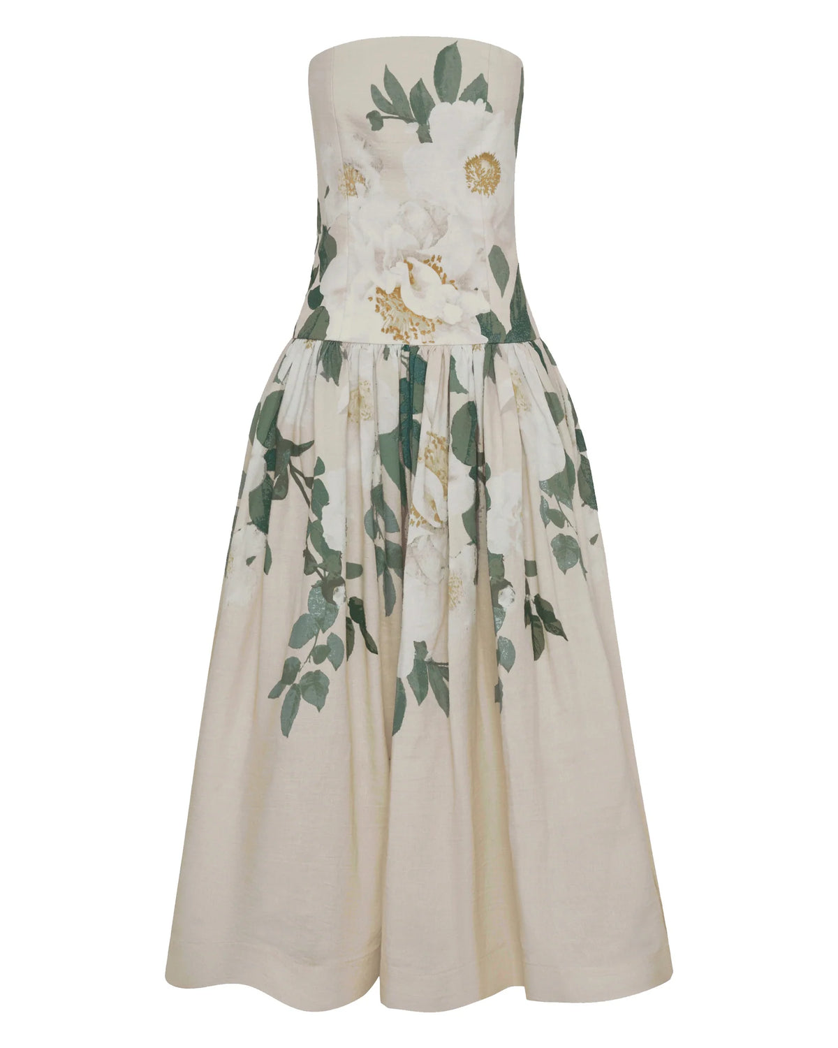 She is Tenacious linen midi dress By Victoria Bliss