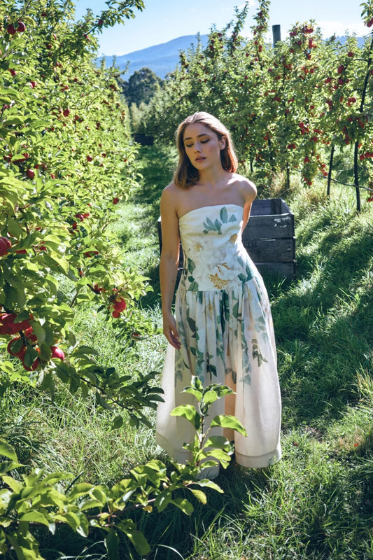 She is Tenacious linen midi dress By Victoria Bliss