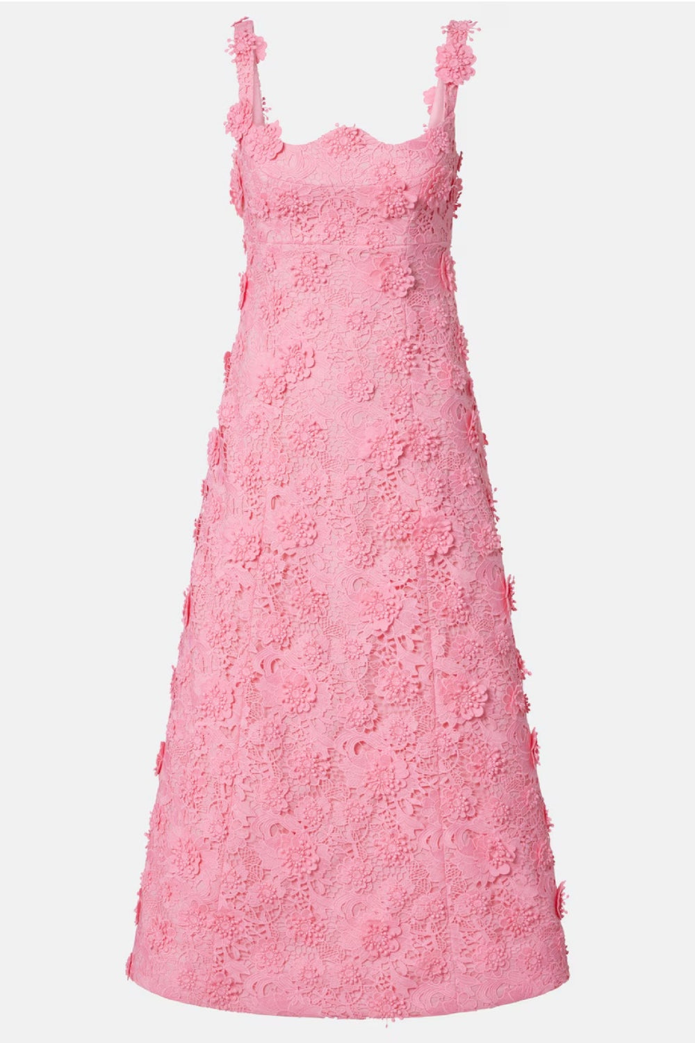 Odette floral lace midi dress Bubblegum by Leo Lin