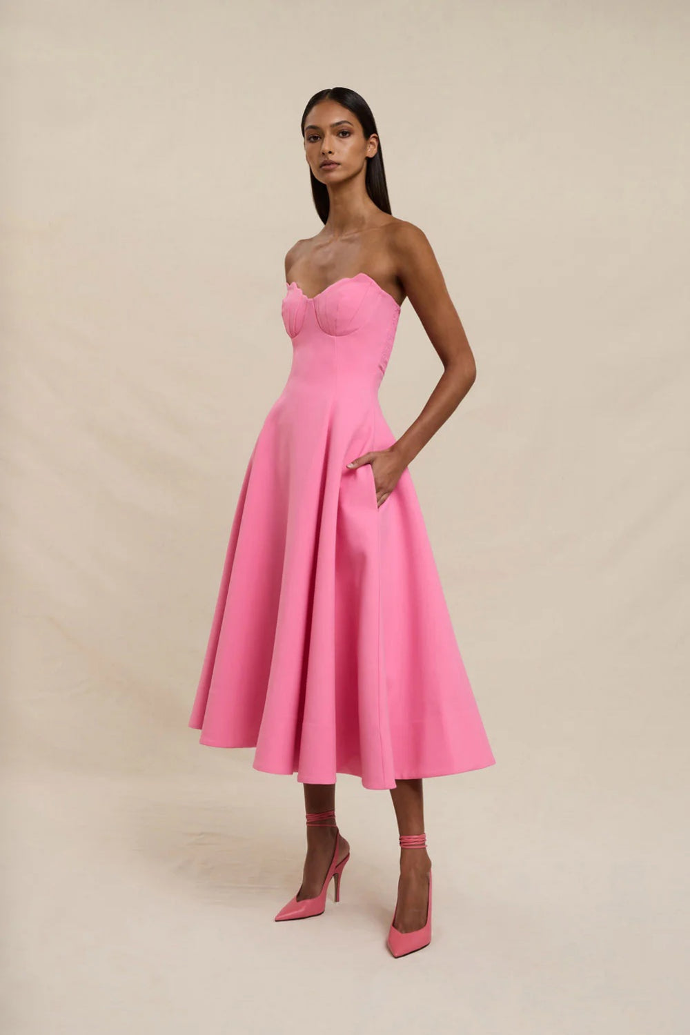 Venus Shell Strapless Dress by By Johnny