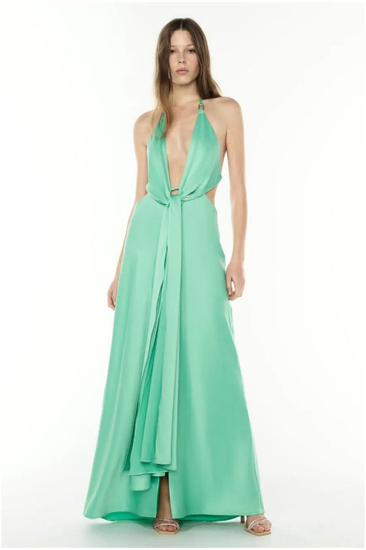 Evening Trance Slip Dress in Green by Manning Cartell
