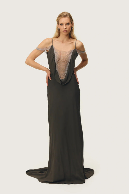 Corina Dress Truffle by Arcina Ori Size S