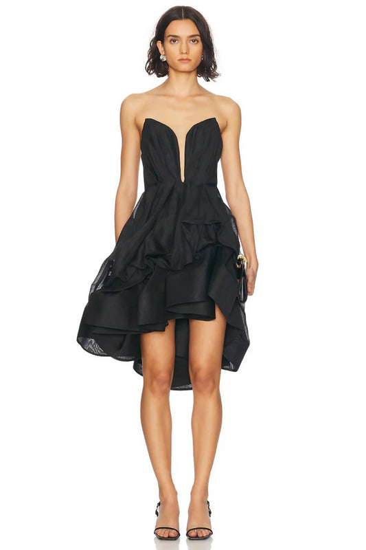 Illuminate Draped Mini Dress Black by Zimmermann
