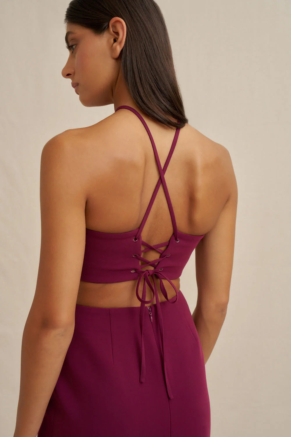 Diamond Halter Midi Dress by By Johnny