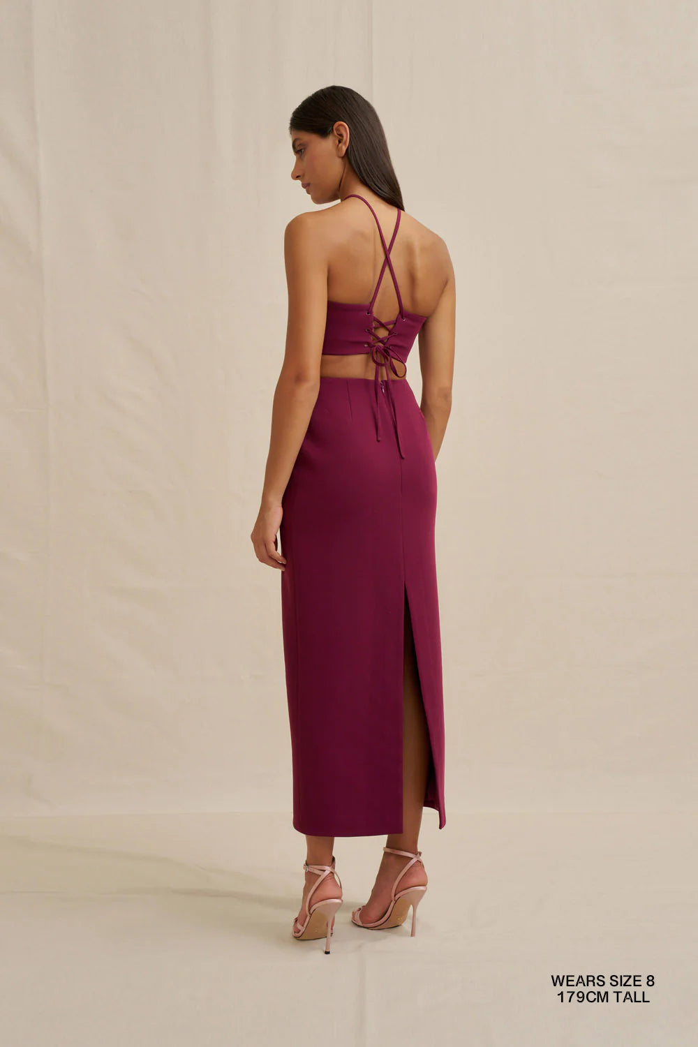 Diamond Halter Midi Dress by By Johnny