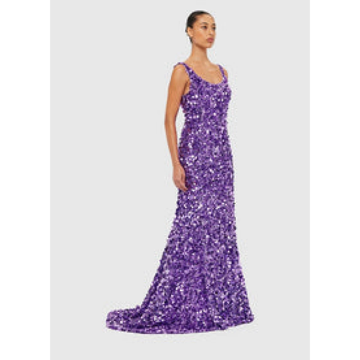 Adeline Sequin Low Back Gown – Lavender