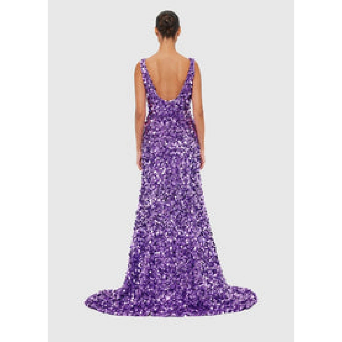 Adeline Sequin Low Back Gown – Lavender