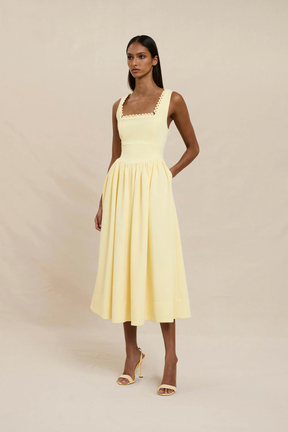 Nova Scallop Midi Dress by By Johnny