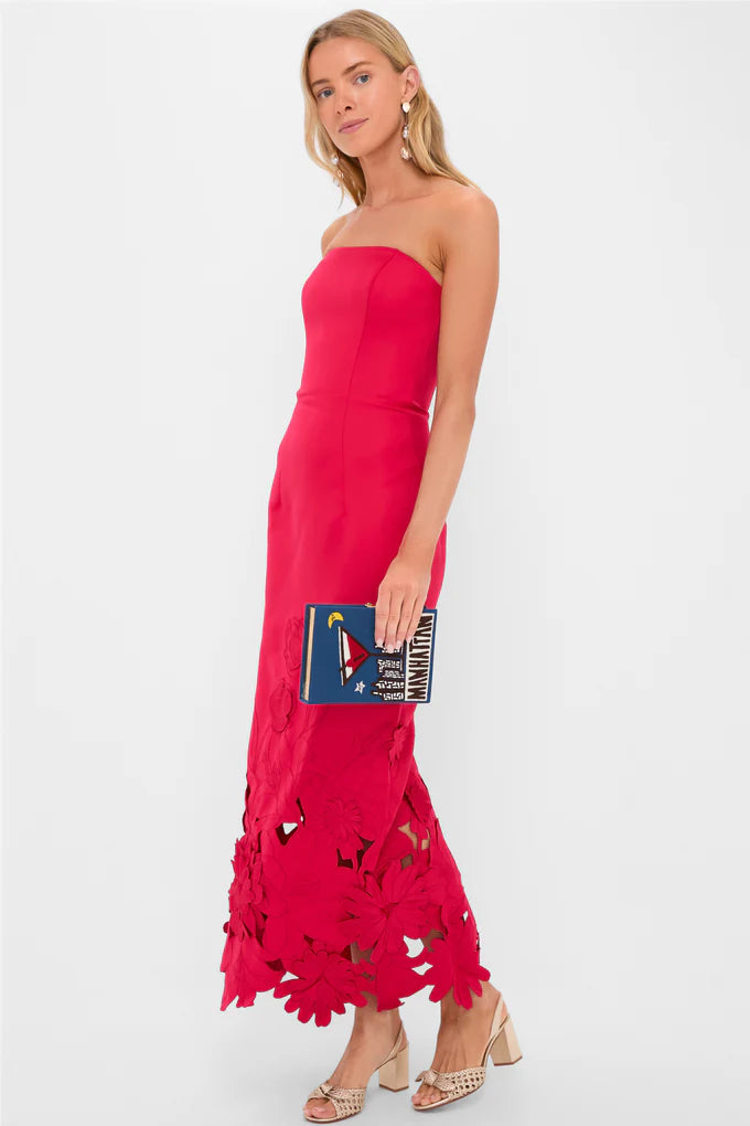 LEO LIN Rayna Appliqué Bustier Maxi Dress - Rosa