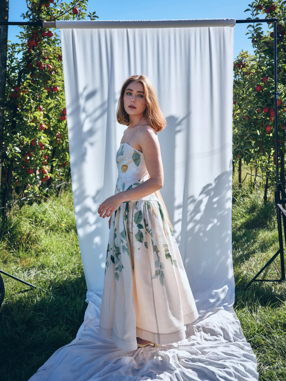 She is Tenacious linen midi dress By Victoria Bliss