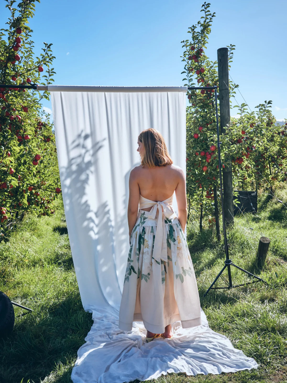 She is Tenacious linen midi dress By Victoria Bliss