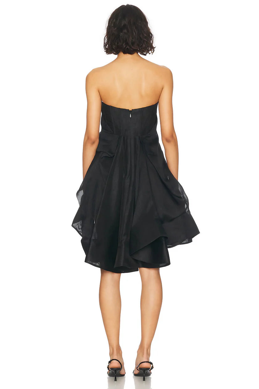 Illuminate Draped Mini Dress Black by Zimmermann